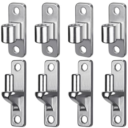 Heavy-Duty 304 Stainless Steel Gate Hinges, 4-Pack Wall Mount Gate Hardware Female & Male Hinges Pin, Non-Welding Design for Wooden Fences and Farm Gates - color: Silver, 4 Pack