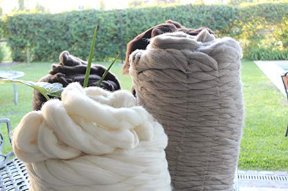 8 lb XXL Natural Color un-Dyed Wool roving Bulk knittting Projects Spinning Felting Blankets and Tapestry (Gray 8 lb) - color: Sand, size: 8 lb
