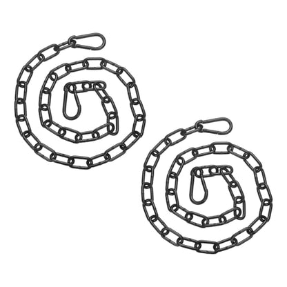 PATIKIL 2 Pcs Gate Chain Lock, 35 in x 4mm Chain Dia Alloy Steel Hanging Chain Lock with 2 Open Clasps for Stall Barn Fence Gate Hammock Swing Punching Bags Sandbag Yoga Gym, Black - size: 35inch x 4mm