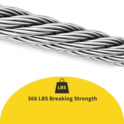 1/16 Wire Rope, 1500FT 304 Stainless Steel Cable with 400Pcs Crimp Sleeves, Aircraft Grade, 7x7 Strand, 368lbs Breaking Strength, for Garden Trellis, Clothesline, Railing,Trellis - size: 1500 ft