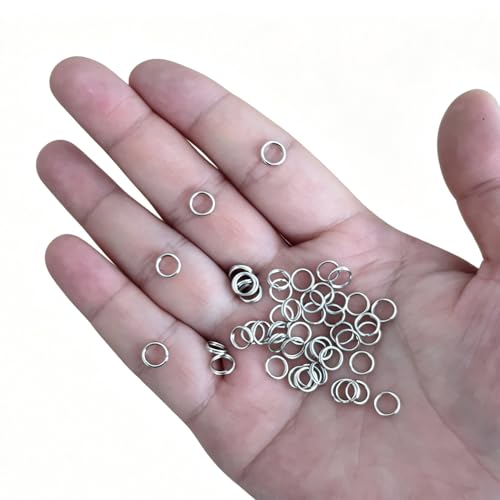 200pcs Silver Jump Ring Split Keyring Mental Connectors for Keychains, Jewelry Making, Pet Collars, Crafts 6mm - size: 6mm