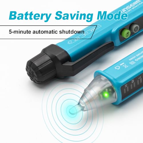 allsun Non-Contact AC Voltage Tester Pen 12-1000V, Dual Sensitivity & LED Flashlight, Live/Neutral Wire Breakpoint Finder, Auto Power-Off, Electrical Circuit Detector for Outlets, Wires, Breakers - style: GK28B NOT buzzer and LED