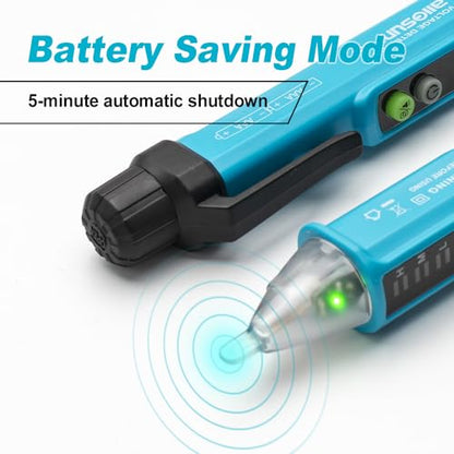 allsun Non-Contact AC Voltage Tester Pen 12-1000V, Dual Sensitivity & LED Flashlight, Live/Neutral Wire Breakpoint Finder, Auto Power-Off, Electrical Circuit Detector for Outlets, Wires, Breakers - style: GK28B NOT buzzer and LED
