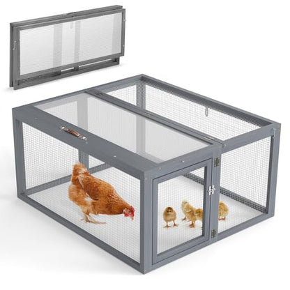 COZIWOW Chicken Coop Run Rabbit Hutch Portable Chicken Cage Pens, Gray - color: Grey