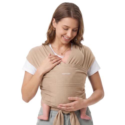 Momcozy Baby Wrap Carrier, Easy-On 2-Piece Design, Newborn to 33 lb - color: Light Curry
