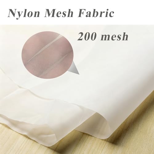 3 Pcs Nylon Mesh Fabric, 39.37 X 39.37 Inch Fine Mesh Fabric Sheet, Reusable Strainer Cloth for Milk Wine Juice (200 Mesh)