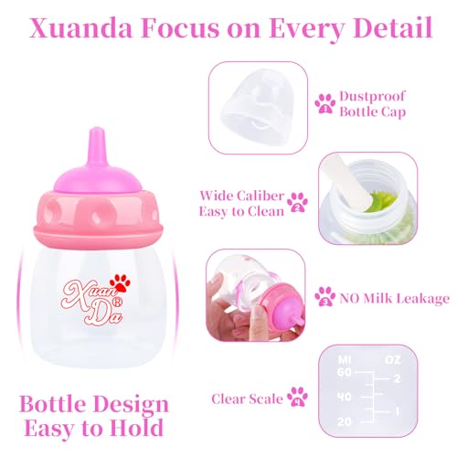 Pet Feeding Bottle,3 Pack 60ml Nursing Bottle, 3 Sizes Nipples with Ventilation Valve Resistant Tearing Perfect for Puppies, Kittens, Small Wildlife (Pink) - color: pink