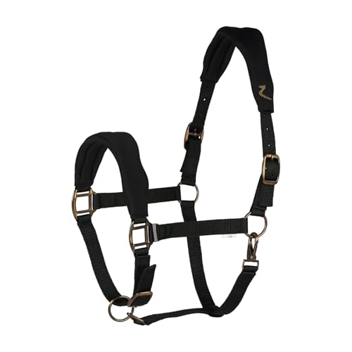 HORZE Graz Fleece Padded Halter - Black - Horse