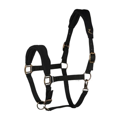 HORZE Graz Fleece Padded Halter - Black - Horse