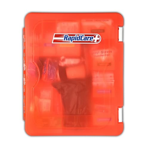 Rapid Care First Aid Kit, 100 Person Trauma Kit, 217 Pieces, ANSI 2021 Compliant, Exceeds OSHA Standards, AB2660 Trauma Ready, for Workplace, Home, Jobsite, Outdoor Emergency Use