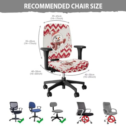Christmas Cute Snowman Office Chair Seat Cover Chair Seat Covers - color: Christmas Cute Snowman