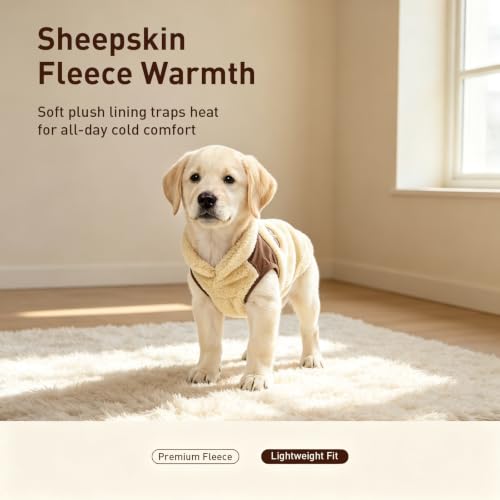 Dog Winter Coat Fleece Jacket Small Dog Apparel, Brown, XL - color: Brown, size: XL