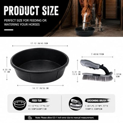 LOVIVO Horse Rubber Feed PAN 3GALLON 5 - size: 3 gallon 5PCS