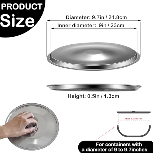 Stainless Steel Lid Universal Pot Lid for Pots Pans Skillets 9.4 Inch | Universal 9.4 inch stainless steel lid fits most pots, pans and skillets, Universal Pans Cover for Frying, Cookware - size: 24CM