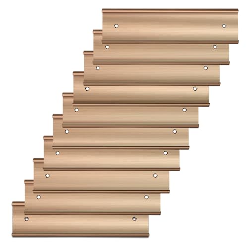 SINYUDUN 10 Pack 2” x 8”Aluminum Name Plate Holders for Door or Wall - color: Rose Gold