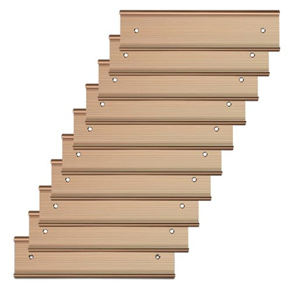 SINYUDUN 10 Pack 2” x 8”Aluminum Name Plate Holders for Door or Wall - color: Rose Gold