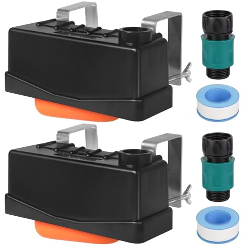 Water Trough Float Valve for Stock Tank,w/Hose Connector,Fit 3/4" NPT Hose - style: Stock Tank Float Valve with Connector-2PCS