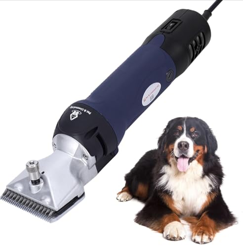 Professional Dog Grooming Clippers for Thick Coats - Shears Heavy Duty Hair Cutting Kit - Large Dog Shaver Set - Pet Trimmer for XL Large Dogs, Horses, Livestock