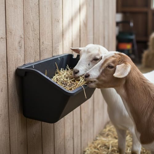 4-Pack 5 Qt Hanging Goat Feeders and Mineral Troughs for Fences - color: 4 Pack