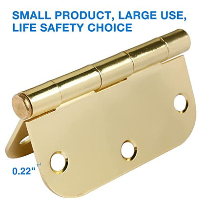 TDCHINGES Rounded Door Hinges 3.5" X 3 1/2 Inch Polished Brass 5/8" 18 Pack - color: Polished Brass-Rounded, size: 18 Pack