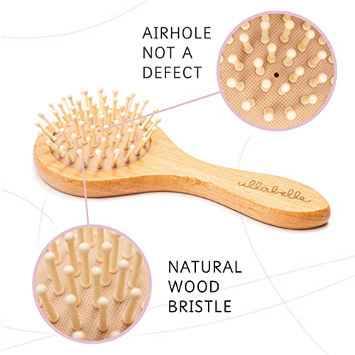 Ullabelle 3 Piece Wooden Baby Hair Brush and Comb Set for Newborns & Toddlers in Chic Gift Box - Ultra Soft Natural Goat Hair and Wood Baby Brush Set Prevents Cradle Cap - Perfect Registry Gift (Sage) - color: Sage