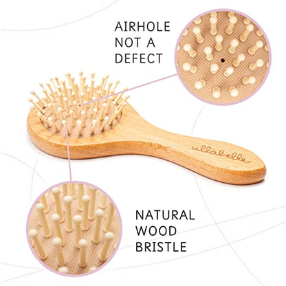 Ullabelle 3 Piece Wooden Baby Hair Brush and Comb Set for Newborns & Toddlers in Chic Gift Box - Ultra Soft Natural Goat Hair and Wood Baby Brush Set Prevents Cradle Cap - Perfect Registry Gift (Sage) - color: Sage
