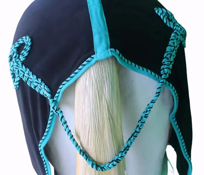 Challenger Horse Soft Fleece Cooler Contoured Exercise Blanket Liner Sheet Wicks 43MI01TR - color: Black Turquoise Trim, size: 70 inches
