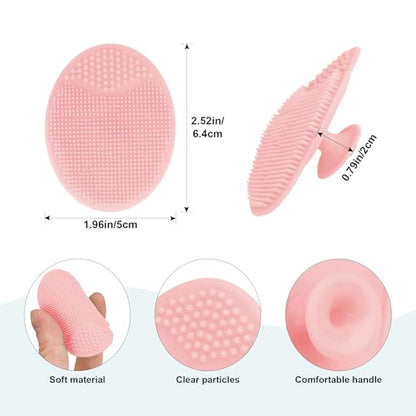 3PCS Baby Hair Brush with Wooden Handle and Comb Set for Newborns & Toddlers | Natural Soft Goat Bristles l Wood Comb l Pink Silicone Brush| Ideal for Cradle Cap - color: Pink