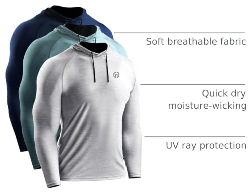 NELEUS Men's Soft T-Shirt - color: 5071 Navy/Light Grey/Light Green,3 Pack, size: Small