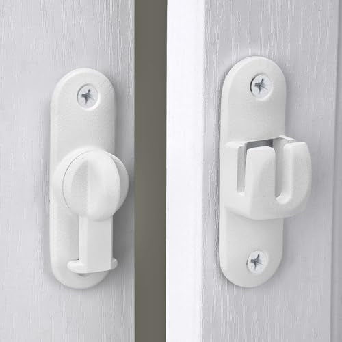 Matte White 90/180 Degree Barn Door Latches,Flip Gate Lock - color: Matte White