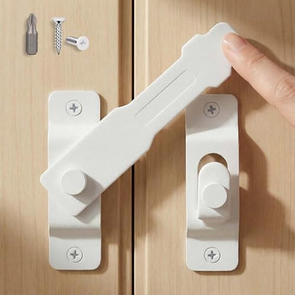 4.5" White Gate Latch, Heavy Duty SUS304 Stainless Steel Flip Latch Door Lock, 3mm 50% Thicker with White Screws & Driver Bit for Fence, Barn Door, Sliding & French Doors