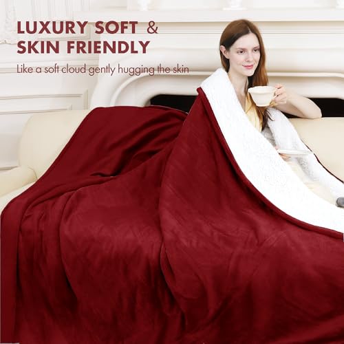 Electric Heated Blanket Twin Red, 10Hrs Auto-Off, ETL Certified - color: 04 - Red, size: Twin - 62" x 84"