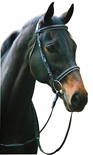 Henri de Rivel Pro Padded Dressage Bridle with Web Reins - color: Black, size: Cob