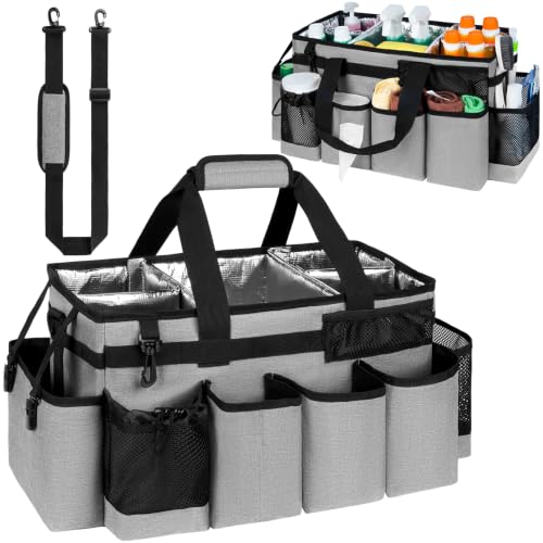 Cleaning Caddy Bag, Extra Large Cleaning Supply Bag for Housekeepers,Gray - color: Gray, size: XL