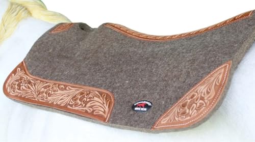 CHALLENGER Horse Saddle PAD Western Contoured Wool Felt Moisture Wicking Saddle Pad 39177 - color: Grey