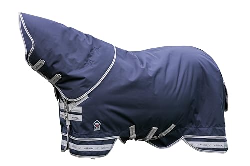 LeMieux Arika Storm-Tek 100g Turnout Blanket - 1200D - Detachable Neck Included - Navy - 78" - size: 78"