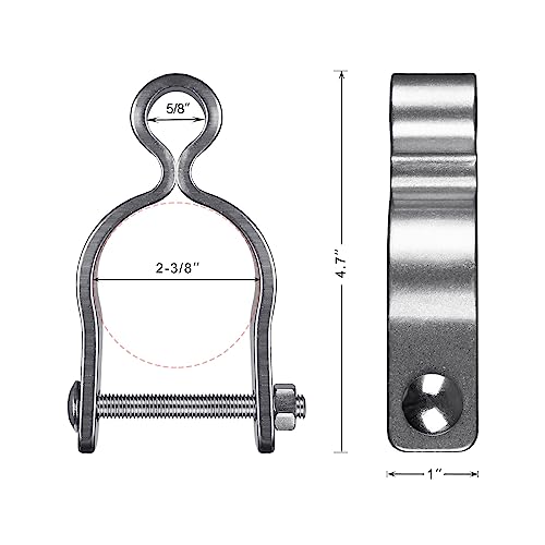 Insaga 304 Stainless Steel Gate Hinge for Chain Link Fence - 2 Pack Female Hinge Fit 2-3/8" Post/Pipe (5/8" Pin) with Bolts/Nuts Included - Heavy Duty Fence Hinges for Farm,Cattle,Residential Gates - color: Female-2-3/8''-2pcs