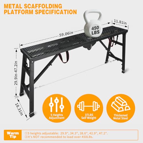 Adjustable & Foldable Scaffolding Working Platform for Home Projects
