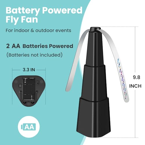 Fly Fans for Tables, Fly Fan Outdoor Indoor Keep Flies Away, Table Top Spinner with Holographic Blades, Flies Deterrent for Picnic, Restaurant, Party, Home, BBQ (4 Pack) - style: Modern