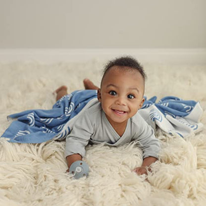 Baby Receiving Blanket Boys 100% Cotton Buttery Soft Cozy Receiving Swaddle Crib Stroller Blanket for Shower Gift Registry for Newborns, Infants, Toddlers (Rainbow - Blue) - color: 24 - Rainbow - Blue