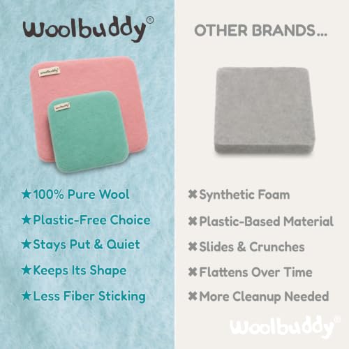 Woolbuddy Needle Felting Mat 10 x 10 x 1.5 Inch (Beige), Pure Wool Felt Pad - color: Beige