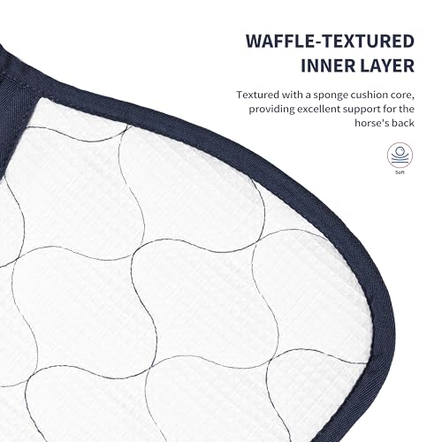 Harrison Howard Mesh Riding Half Pad for English Saddle Comfortable Cushioning Reduce Pressure on Horse’s Back - color: Navy