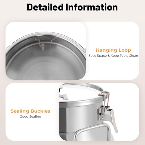 20L/5.25Gallon Stainless Steel Milk Can - Heavy Duty Milk Jug Bucket with Ergonomic Handle and Tight Lid, SS Liquid Solid Container, Non-Slip Base, Seamless Design, Simply Rinse for Clean - size: 20L/5.25Gallon