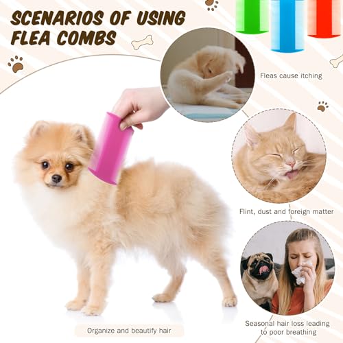 Hushee 100 Pcs Pet Flea Lice Combs Double Sided Fine Tooth for Cat Dog