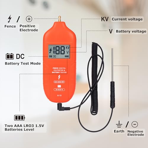 Electronic Fence Voltage Tester and Digital Fault Finder, Maximum 19.9kv