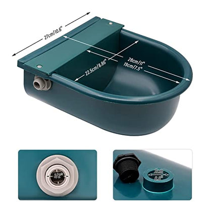 MINYULUA Automatic Heated Dog Water Bowl Large Capacity Livestock Waterer Outdoor Pet Thermal-Bowl Drinking Bowl for Dogs Horse Cattle Cow Goat Pig Animal - color: green