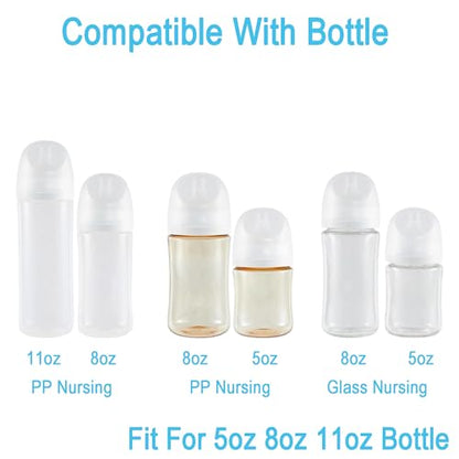 Silicone Nipple Compatible with Pigeon Bottle，Size S，Slow Flow，Fit for 1m+，6Pack
