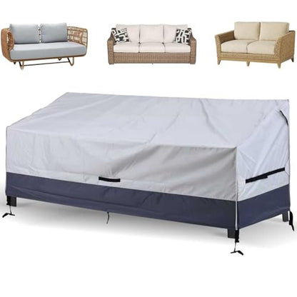 Patio Loveseat Cover Waterproof 420D Bench Cover, 104"x40"x35", Grey - color: Grey-1pc, size: 104L x 40W x 35H inch