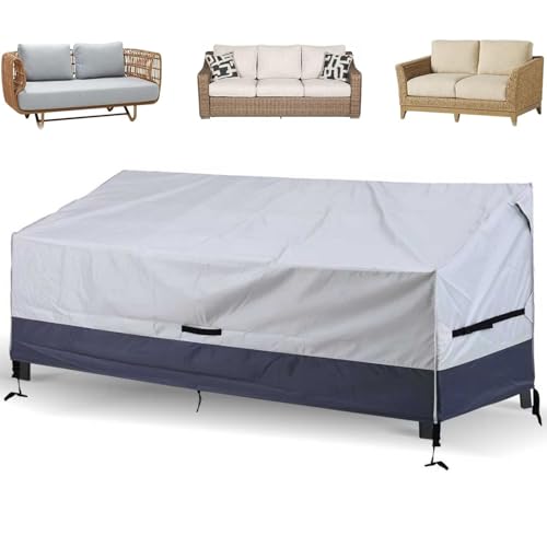 Patio Loveseat Cover Waterproof 420D Bench Cover, 86"x30"x33", Grey - color: Grey-1pc, size: 86L x 30W x 33H inch