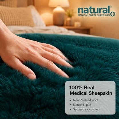 Natural Medical Sheepskin Pad, Non-Slip Back, Emerald, 24 x 36 in, 1 Pack - color: Emerald, size: 24x36 Inch (Pack of 1)